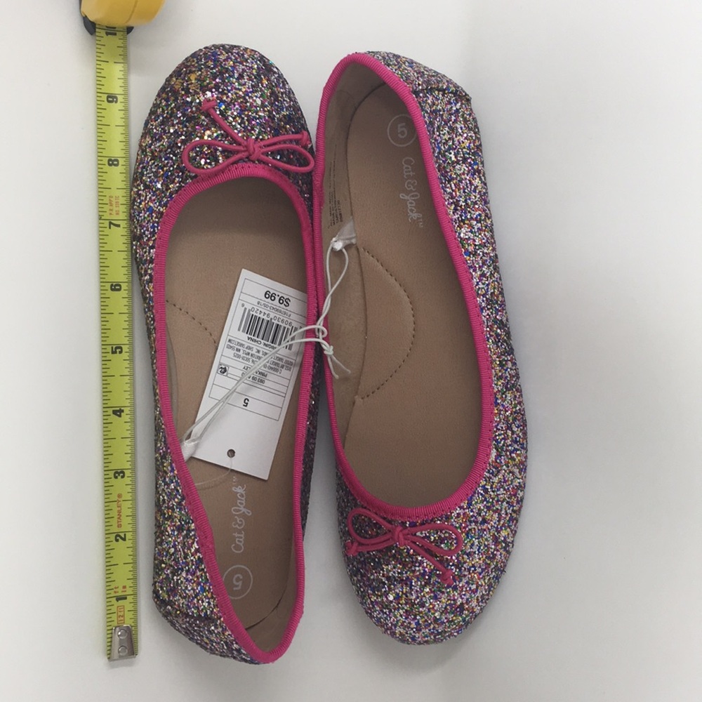 Lesley Glitter Ballet Flat - Cat & Jack Girl's 5 - Picture 7 of 7